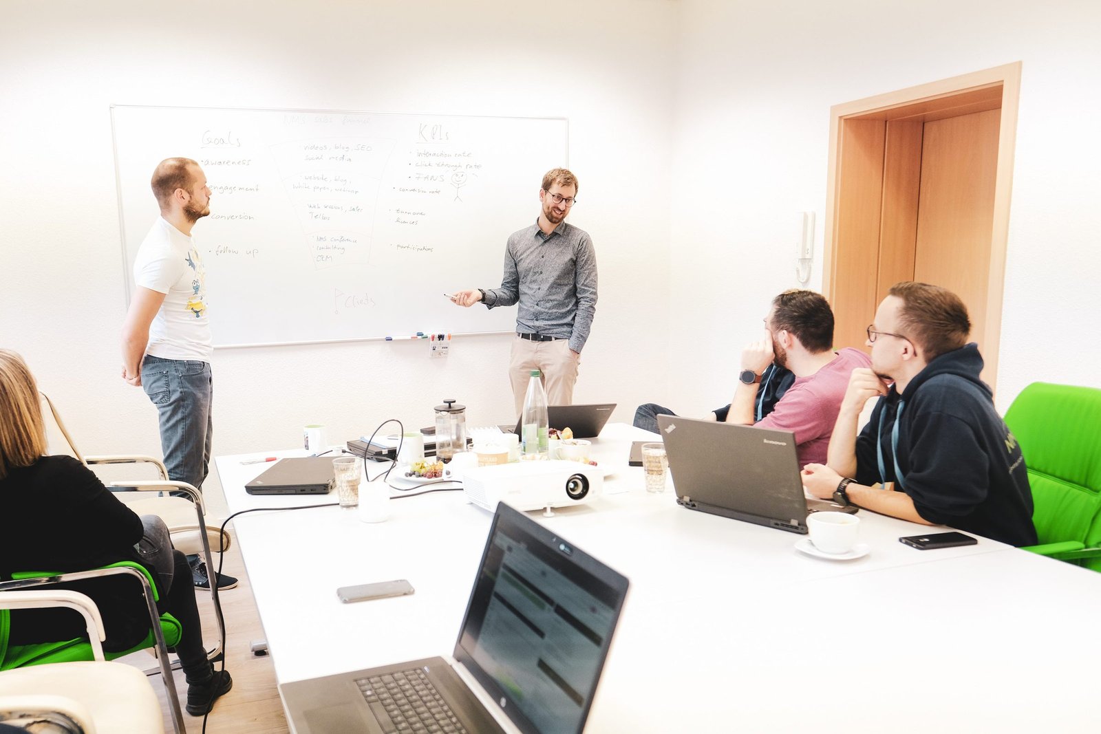 The NMS Prime team discussing product and network workflows in a workshop