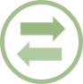 two thick arrows directing in the opposite horizontal direction