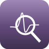 monitoring_app_icon magnifying glass in front of schematic graph